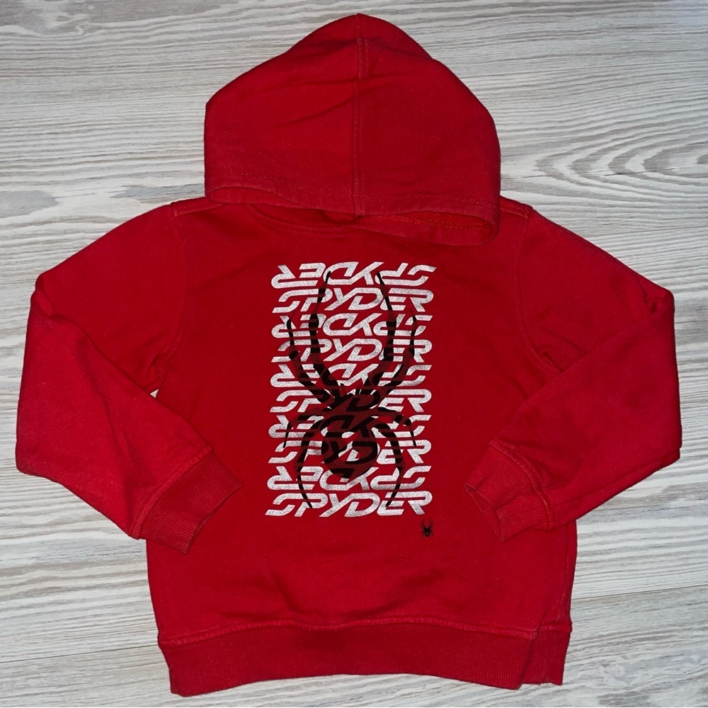 Spyder Boys Hoodie Size 6 Red Pullover Sweatshirt